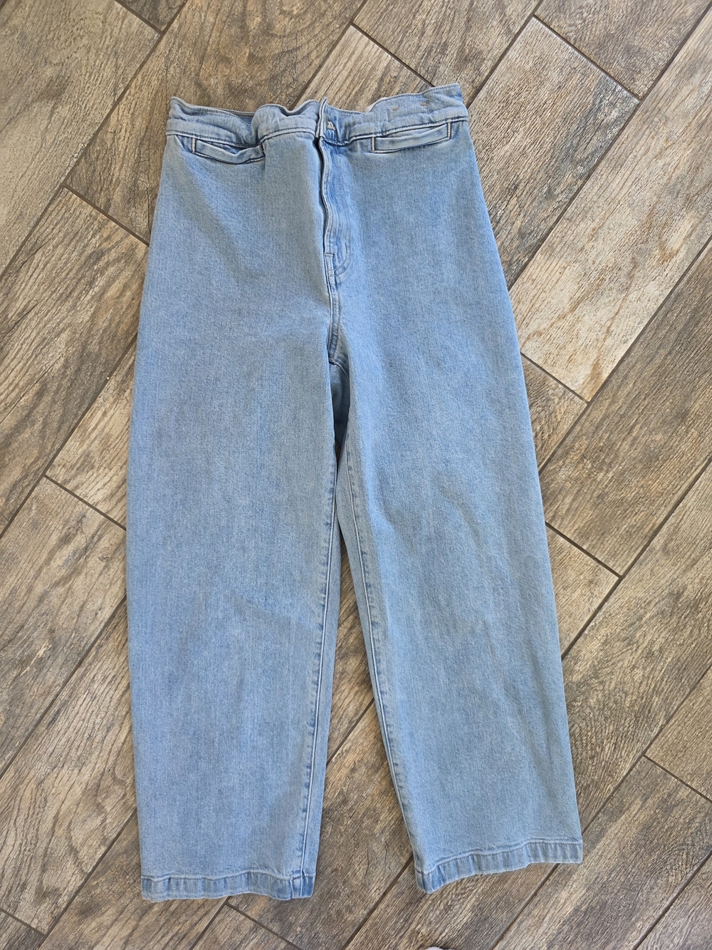 Madewell Emmett WideLeg Crop Jeans Light Blue Wash Sz 26 - Picture 2 of 6